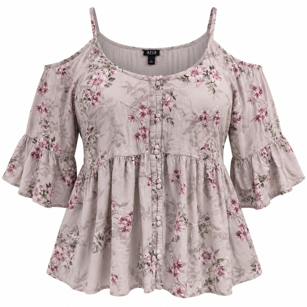 Torrid Blouse Womens 4X Floral Cold Shoulder Babydoll Cottagecore Boho Chic
